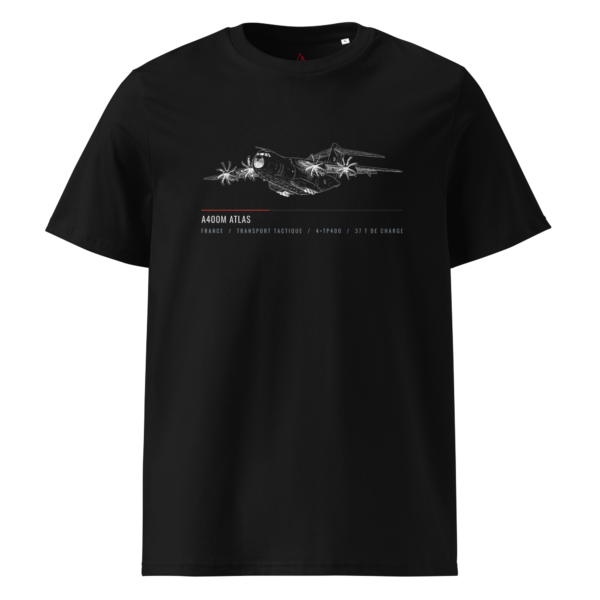 unisex-organic-cotton-creator-2.0-t-shirt-black-front-6a78ba4f0eb77.png T-shirt A400M Atlas – Croquis Technique Aviation Française