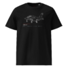 T-shirt Alpha Jet noir avec croquis technique d'aviation française AERO ADDICT