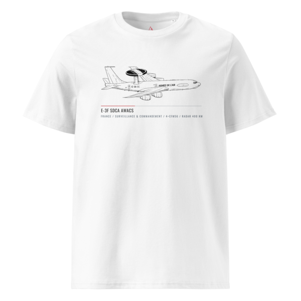 T-shirt E-3F AWACS avec croquis technique d'aviation militaire française AERO ADDICT